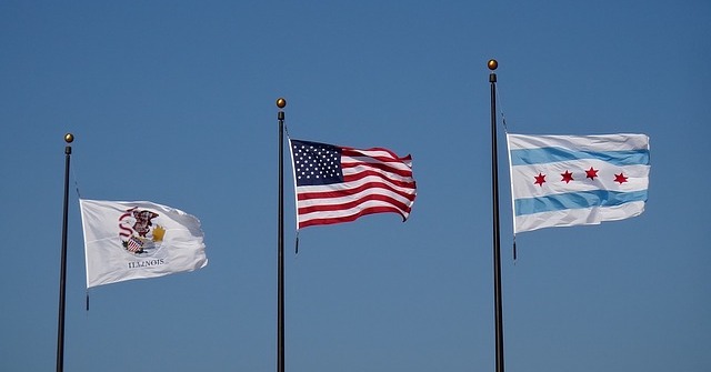 bendera chicago illnois amerika serikat